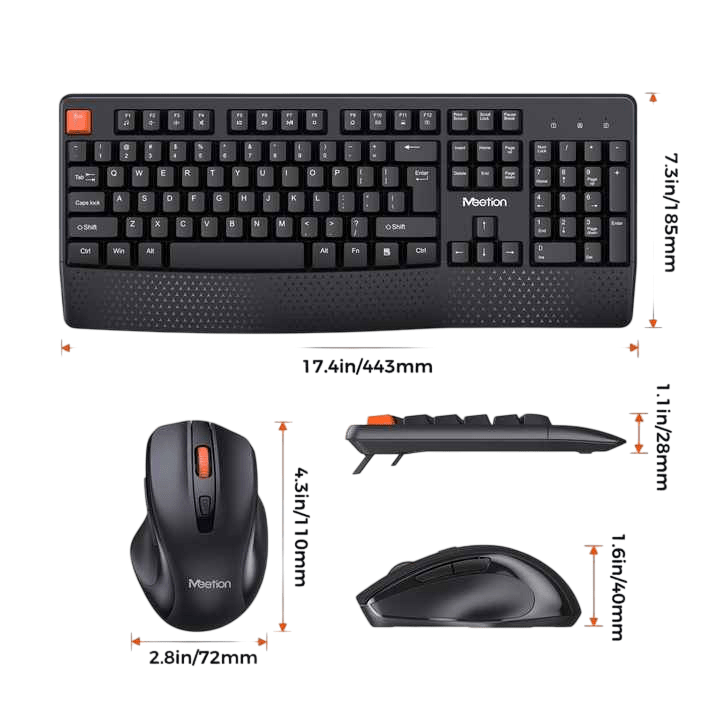 Teclado + Mouse Meetion 2 En 1 Ergonomico Wirless Mt-c4130 Negro - Mt-c4130 - Imagen 3