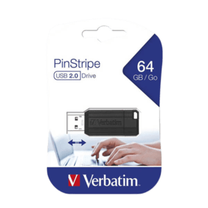 Memory Flash Verbatim pin stripe 64gb usb 2.0