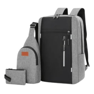 Conjunto de 3 Piezas de Mochila para Portátil para Hombre, Maletín para Computadora de 15.6 Pulgadas