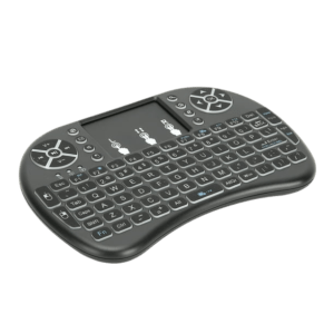 Mini Teclado Inalámbrico Backlit Touchpad Retroiluminado Usb Pc Tv Consolas Recargable Negro